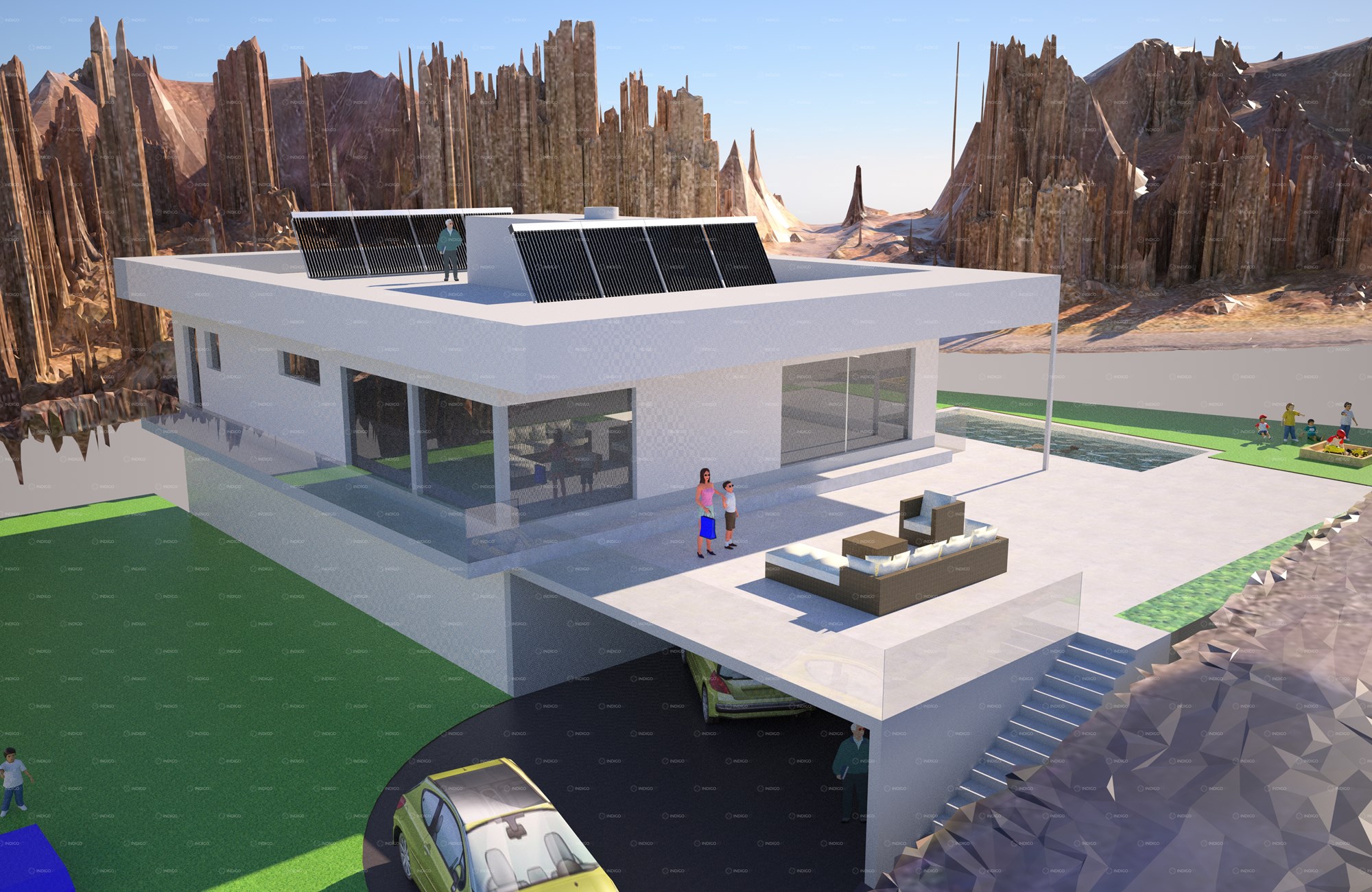 Bygge hus på 1 mål tomt med utsikt - Plassering av 2 etg betonghus  -  - eivindcom