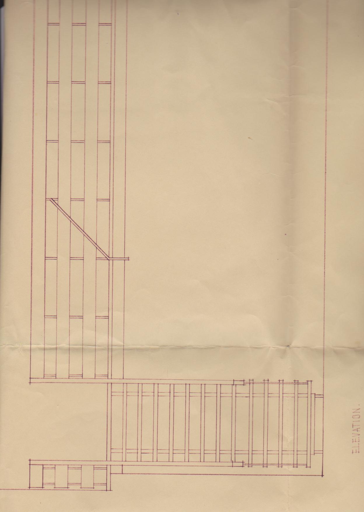 Arkitekttegnet trapp fra 1960-tallet - Forfra.jpg - Treetasjershobby