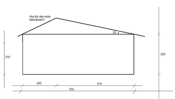 Garasje med "motsatt" retning på møne. -Takvinkel - takvinkel.jpg - MS
