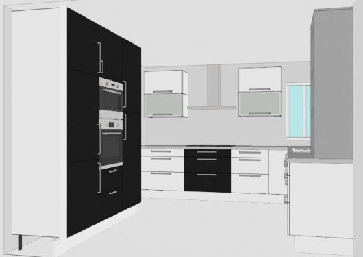 IKEA kjøkken med Abstrakt hvit og Nexus brunsort kjøkkenfronter - kjøkken uten møbler 1.jpg - frk_lunde