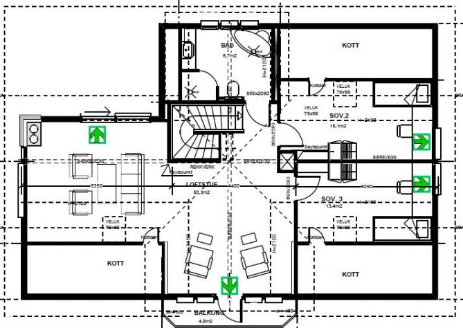 husbyggar sitt husprosjekt!! - plan loft.jpg - husbyggar