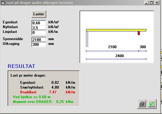 Dimensjonering av limtredrager for veranda - Laster på drager.JPG - Srx