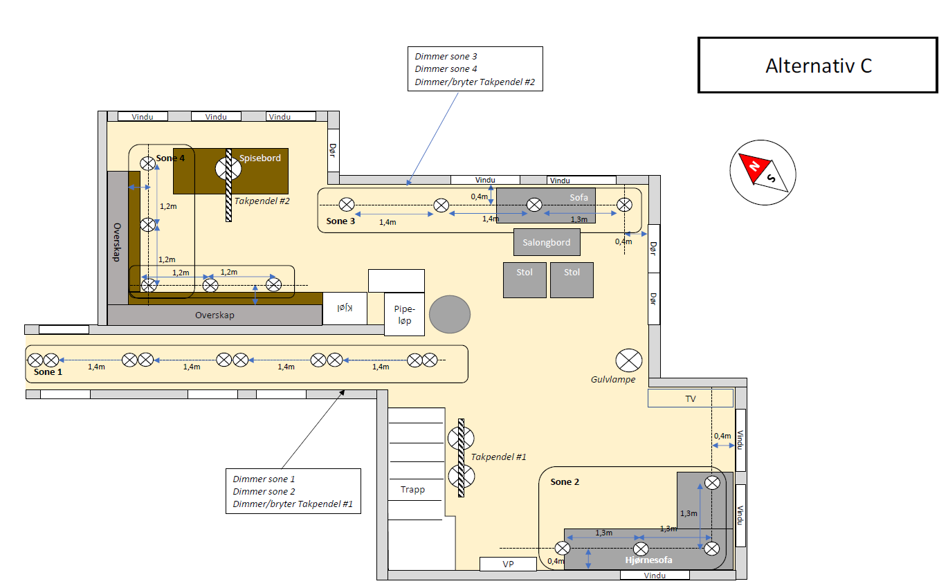 Plassering av downlights og anbefalt type - Plassering downlights alternativ C.png - isberg