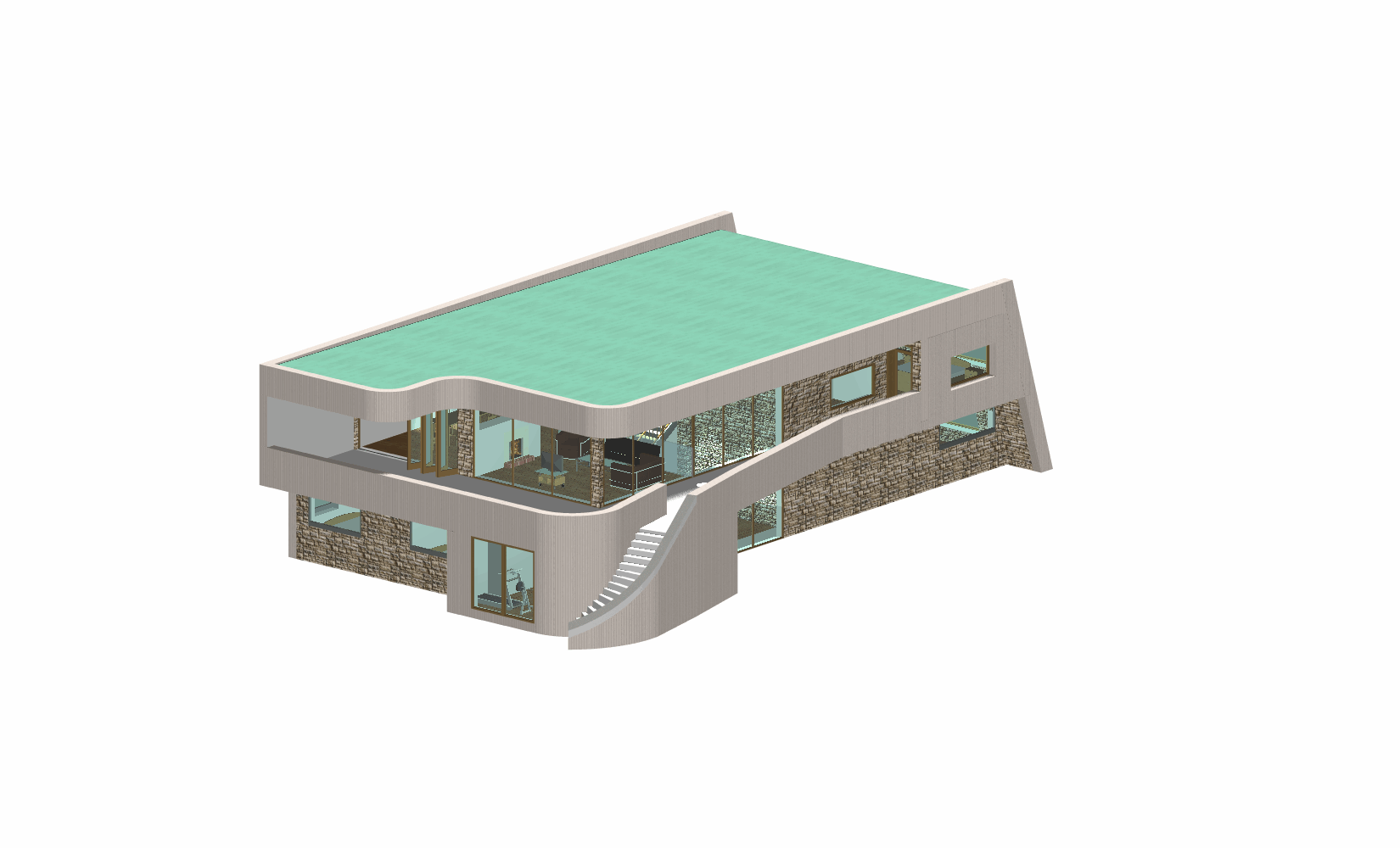 Sgrevskott: Tilbakemelding på arkitektur, planløsning mm. - Fra sørvest render.gif - sgrevskott